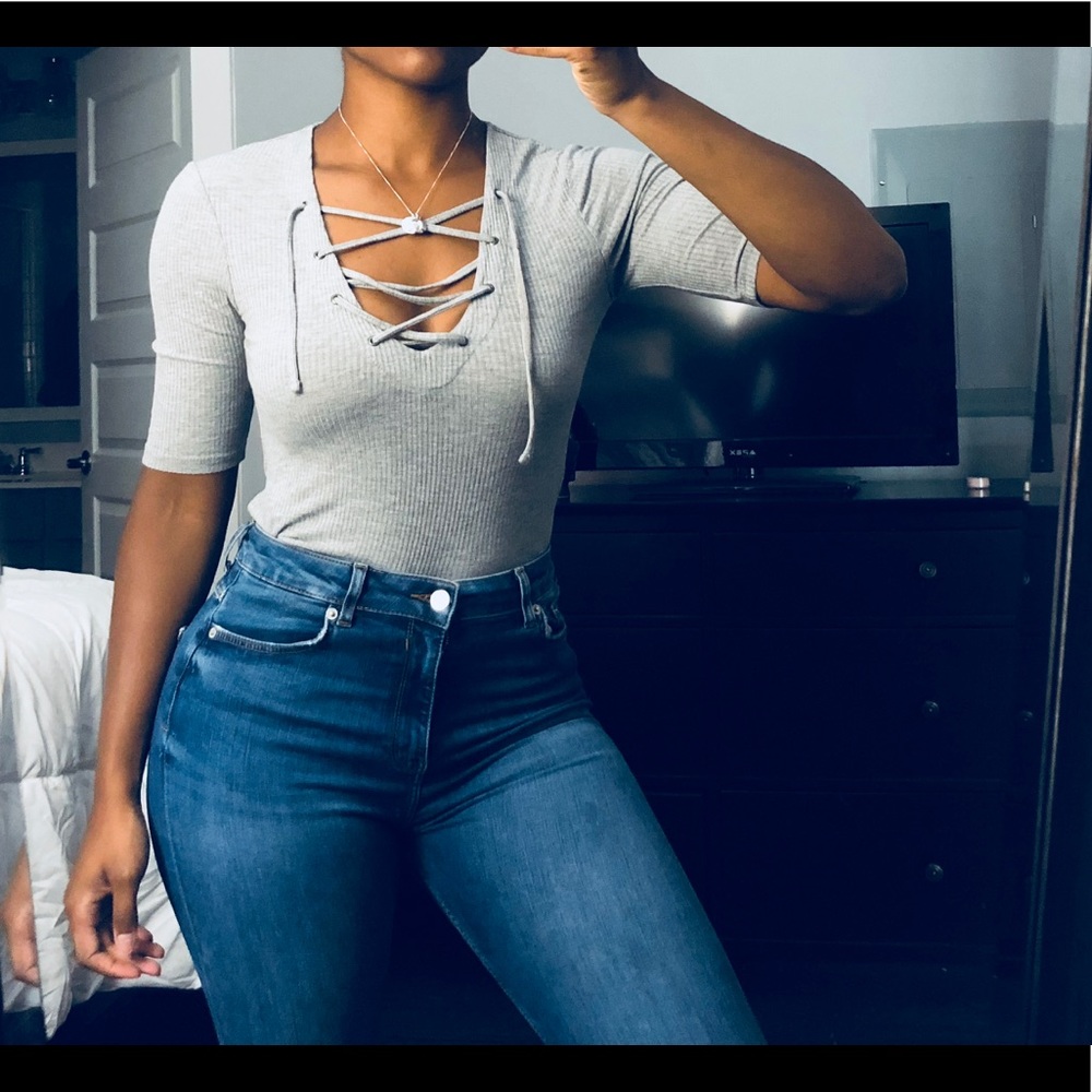 Topshop grey long sleeved shirt